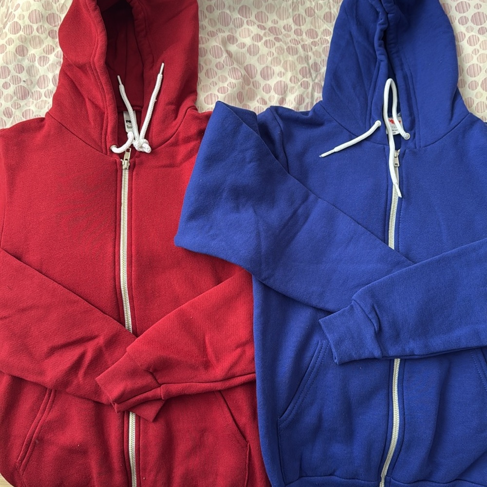 American Apparel Flex Fleece Hoodie F497 (Lapis & Cranberry)